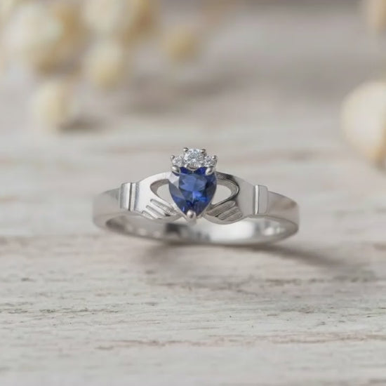 sapphire claddagh ring video