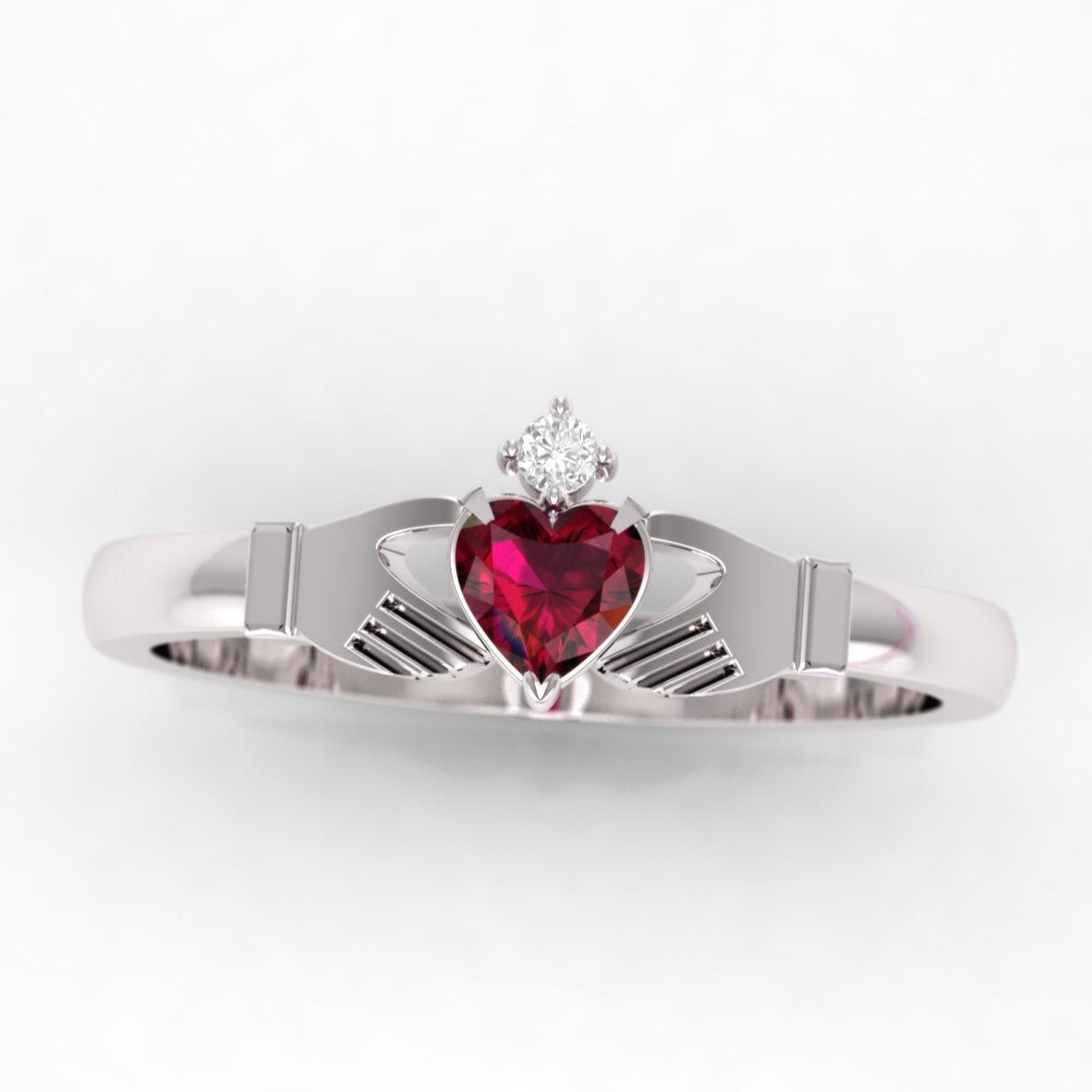 claddagh ring in white gold