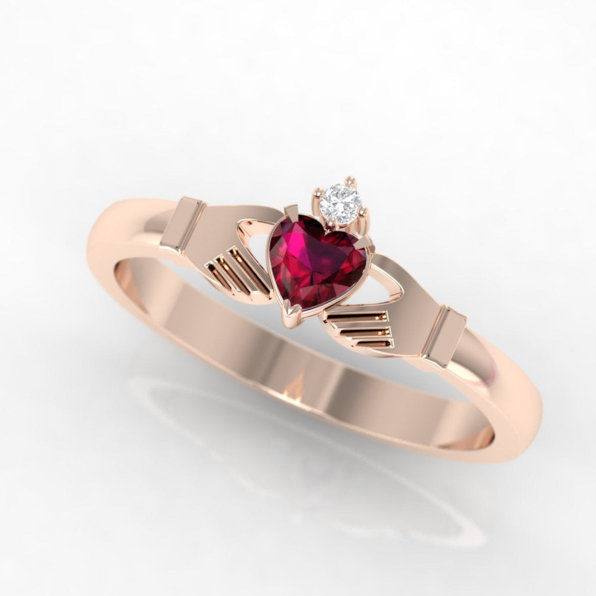 rose gold claddagh ring 