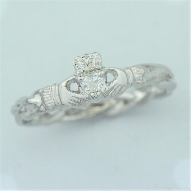 Diamond Claddagh Ring.