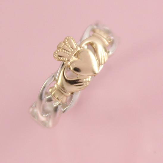 claddagh ring. This Irish ring is made in silver and gold