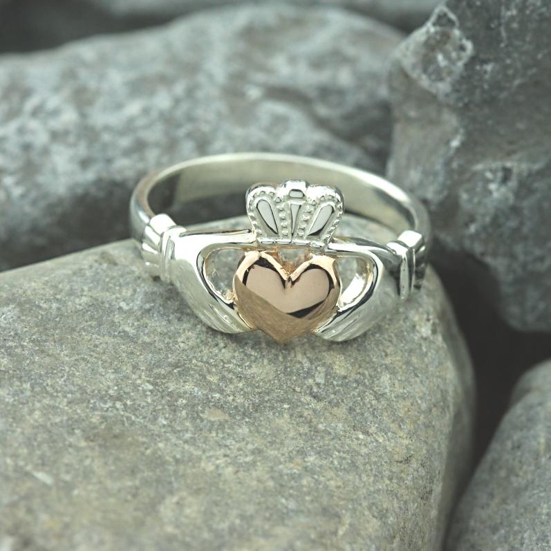 Claddagh ring, 14K rose gold heart. Irish claddagh ring. – Irish Jewelry  Design