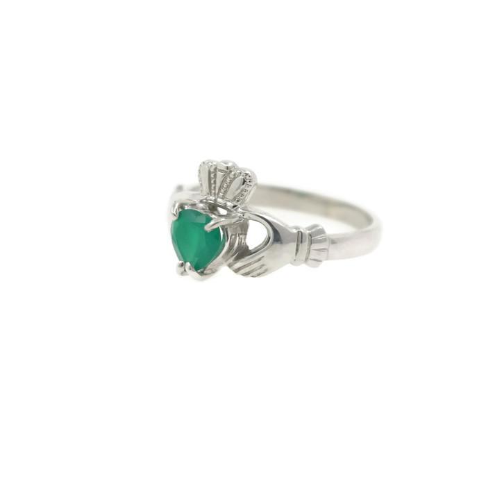 Claddagh ring, ladies green Agate claddagh ring – Irish Jewelry Design