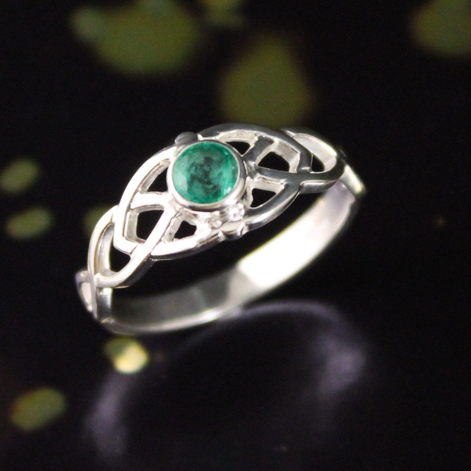 jewelry emerald celtic ring irish silver celtic knot ring 2