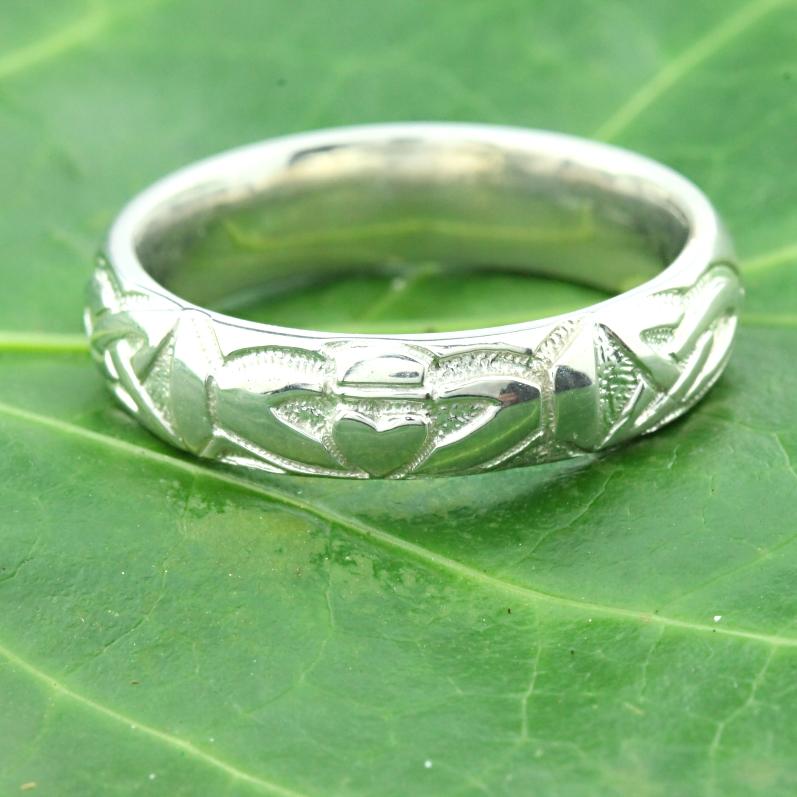 Irish Celtic wedding ring with claddagh design – Irish Jewelry Design