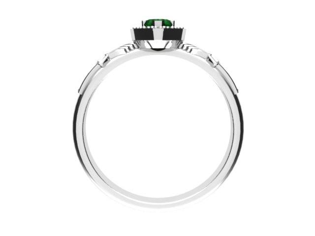 Jewelry - Ladies Claddagh Ring.  Green Cubic Zirconia Gemstone Claddagh Ring, Contemporary Irish Celtic Claddagh Ring.