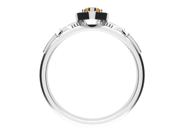 Jewelry - Ladies Real Golden Citrine Gemstone Claddagh Ring, Contemporary Irish Celtic Claddagh Ring.
