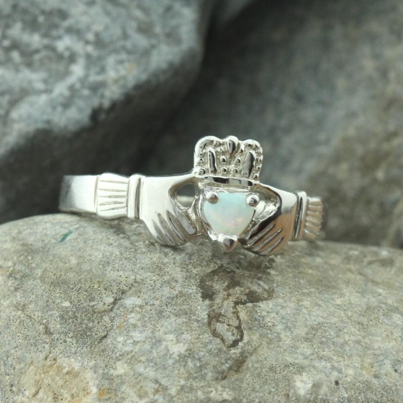 Opal claddagh on sale engagement ring