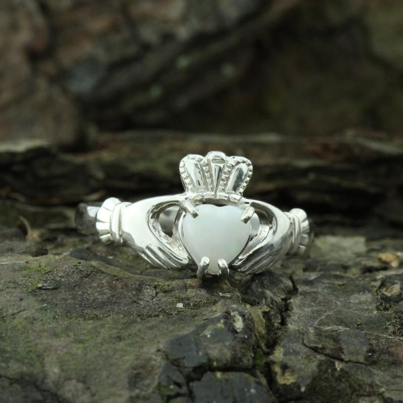 opal claddagh ring 